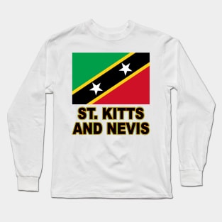 The Pride of St. Kitts and Nevis - Flag Design Long Sleeve T-Shirt